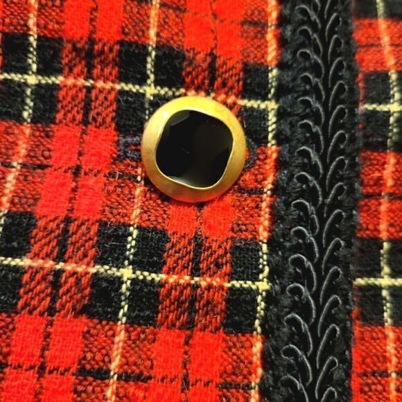 Vintage Pendleton Plaid Wool Jacket Blazer Red Black Size MP - Picture 6 of 9